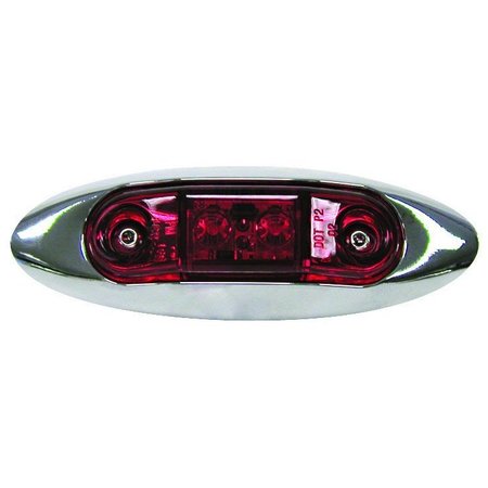 PETERSON MANUFACTURING LIGHTSCLEARANCE AND TAIL RV LED Oblong 395 Inch Length x 135 Inch Width Red Lens Surface Moun V168XR